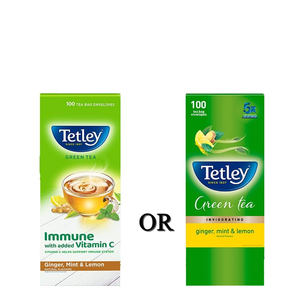 Tetley Green Tea Ginger, Mint and Lemon Tea Bags | Swadesiicart