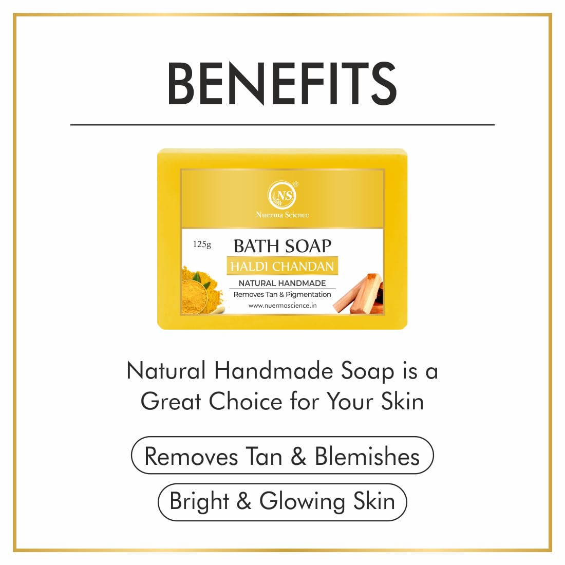 Nuerma Science Haldi Chandan Bath Soap | Removes Tan & Pigmentation | Swadesiicart