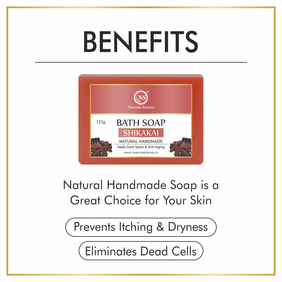 Nuerma Science Shikakai Bath Soap | Heals Dark Spots & Anti-Aging | Swadesiicart