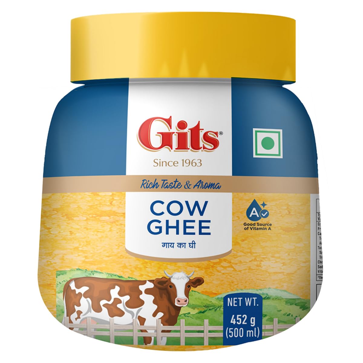 Gits Cow Ghee | Rich Taste & Aroma | Good source of Vitamin A, Delicious, Healthy & Nutritious - Swadesiicart