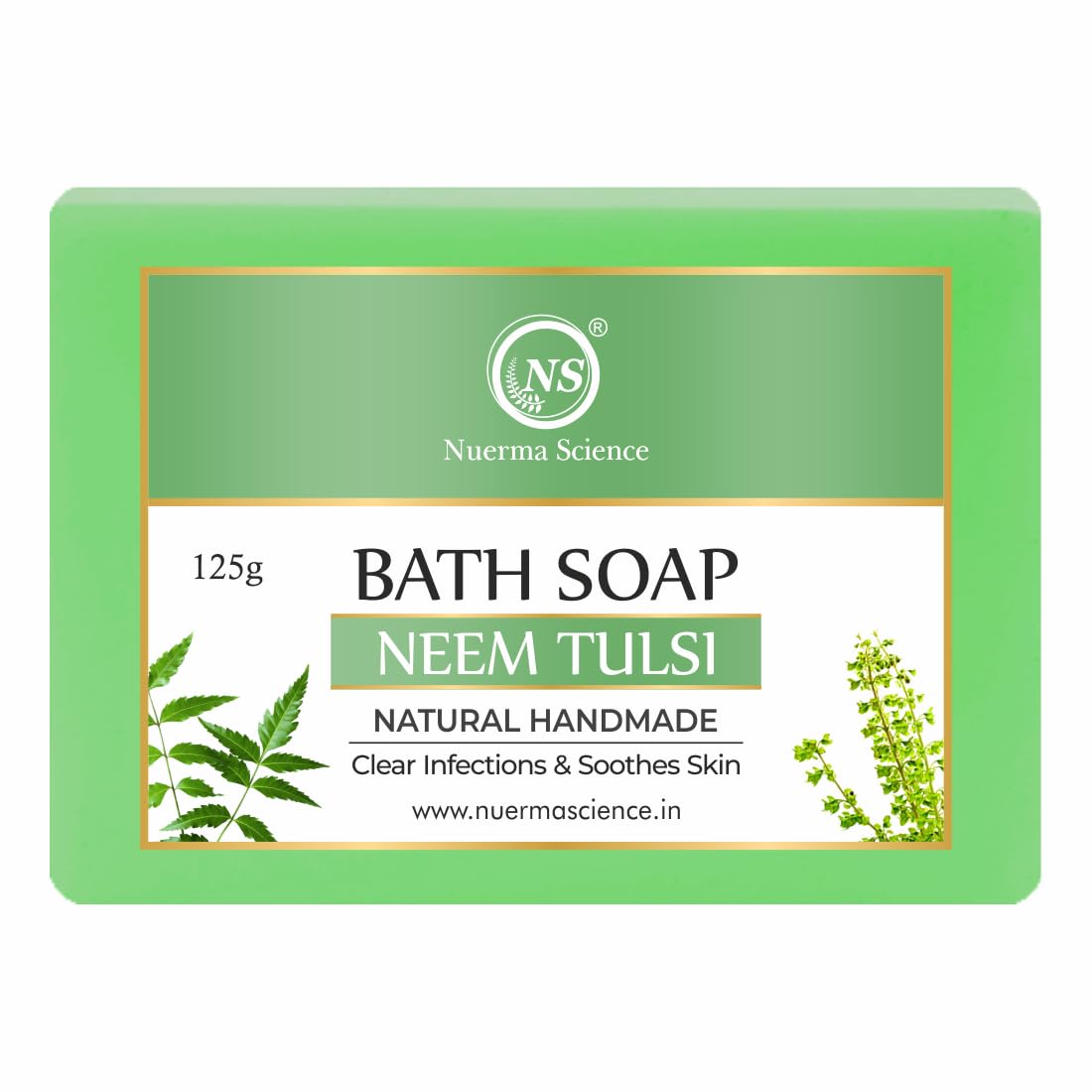 Nuerma Science Neem Tulsi Bath Soap | Purifies & Soothes Skin | Swadesiicart