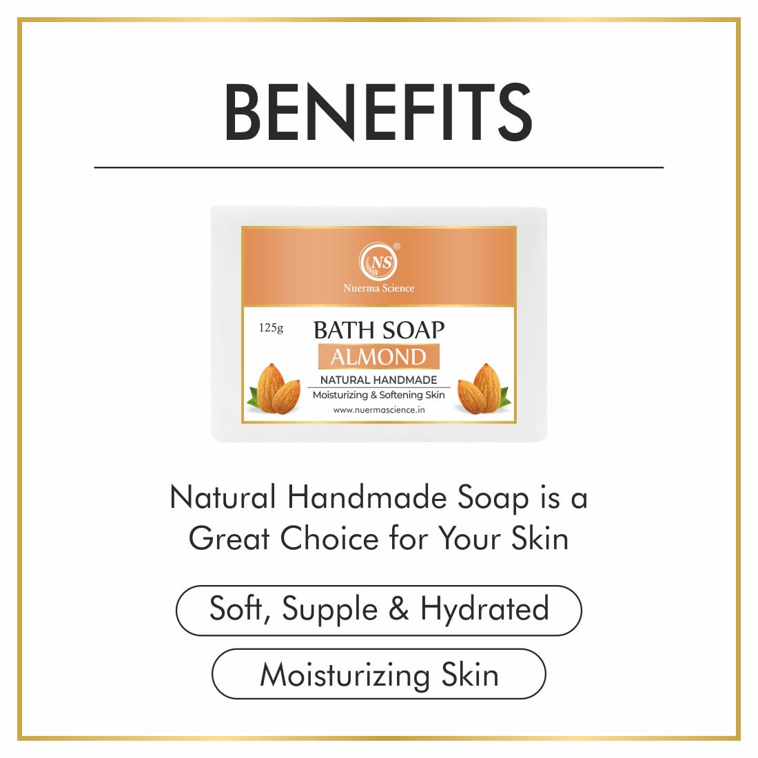 Nuerma Science Almond Bath Soap | Moisturizing & Softening Skin | Swadesiicart