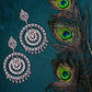 Silver-Plated Alloy Kundan Studded Silver Round Earrings - The Pari - Swadesiicart