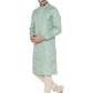 Manyavar Firoz Green Knee Long Full Sleeves Kurta and Payjama Set For Men | Swadesiicart