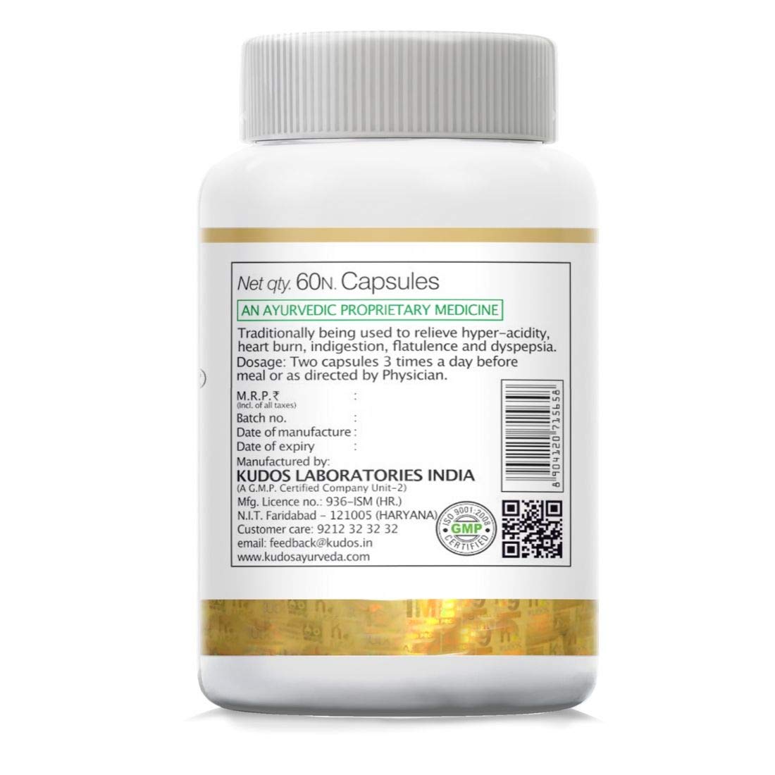 Kudos Ayurveda Acidos Capsules - Swadesiicart
