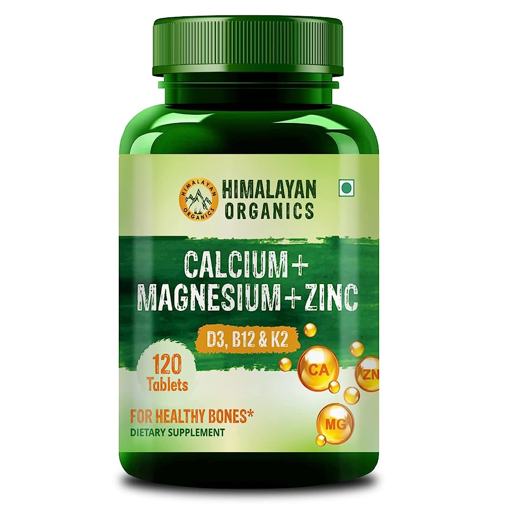 Himalayan Organics Plant Based Calcium + Magnesium + Zinc, D3+K2 Vegetarian Capsules | Swadesiicart