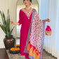 The52 Thread Work Rayon Fabric Straight Kurta, Pant and Dupatta Set - Swadesiicart