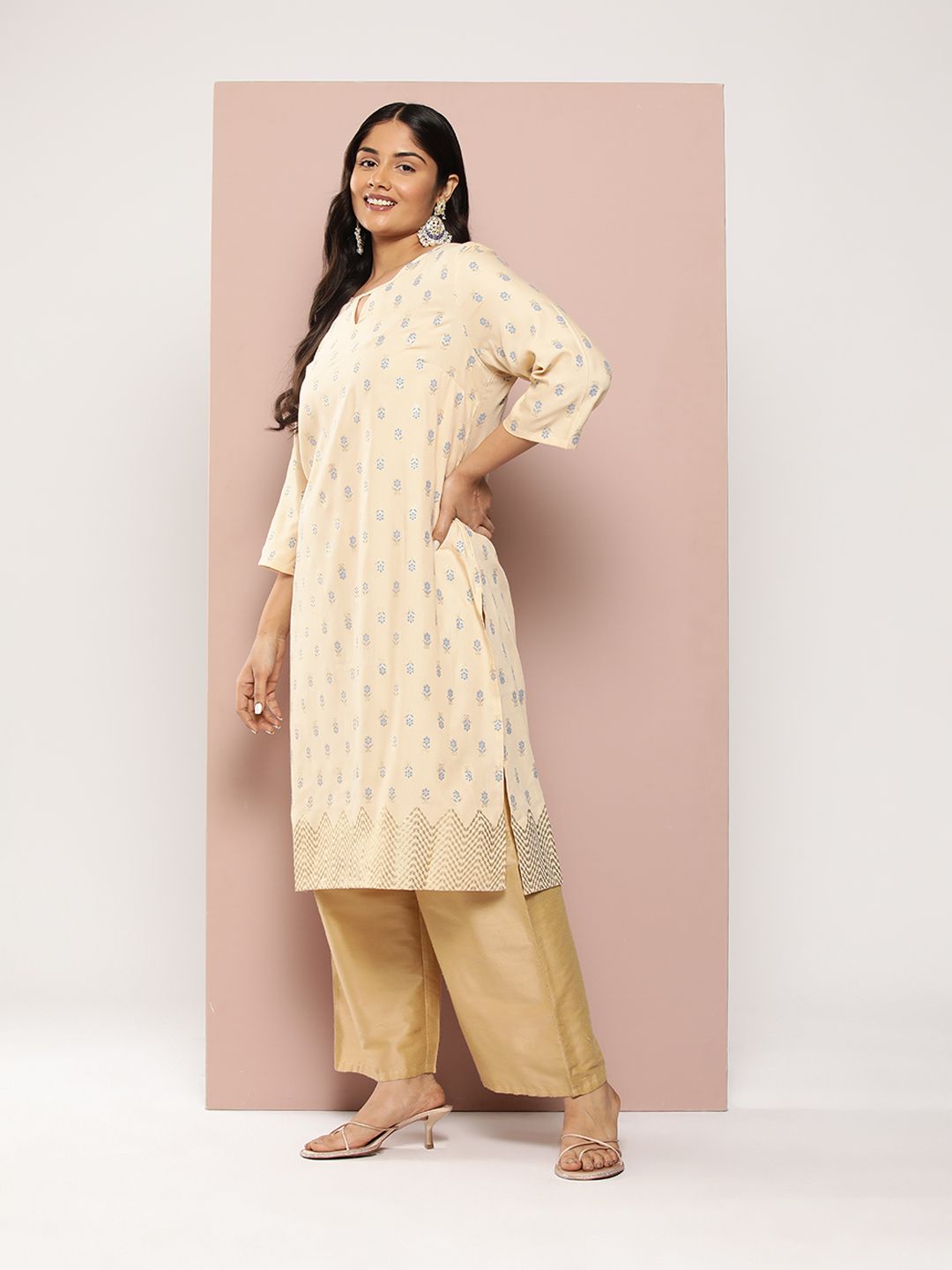 Sztori Plus Size Ethnic Motifs Printed Kurta - Swadesiicart