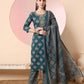 Yufta Green Pure Cotton Chikankari Straight Kurta Dupatta Pant Set | Swadesiicart