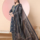 Yufta Teal Blue Pure Cotton Chikankari Straight Kurta Dupatta Pant Set | Swadesiicart