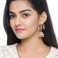 Shoshaa Gold-Polished & Red Enamelled Classic Jhumkas | Swadesiicart
