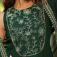 Janasya Dark Green Georgette Embroidered Dress & Jacket | Swadesiicart