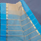 Dual Shade of Beige And Sky Blue Pure Mangalgiri Cotton By Gayathri Reddy Designer Studio | Swadesiicart