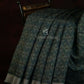 Grey Mixed Indigo Blue Colour Block Print Semi Chanderi Saree By Gayathri Reddy Designer Studio | Swadesiicart