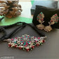 Tehzeeb Creations Women's Oxidised Multi Colour Meenakari Necklace Set - Swadesiicart