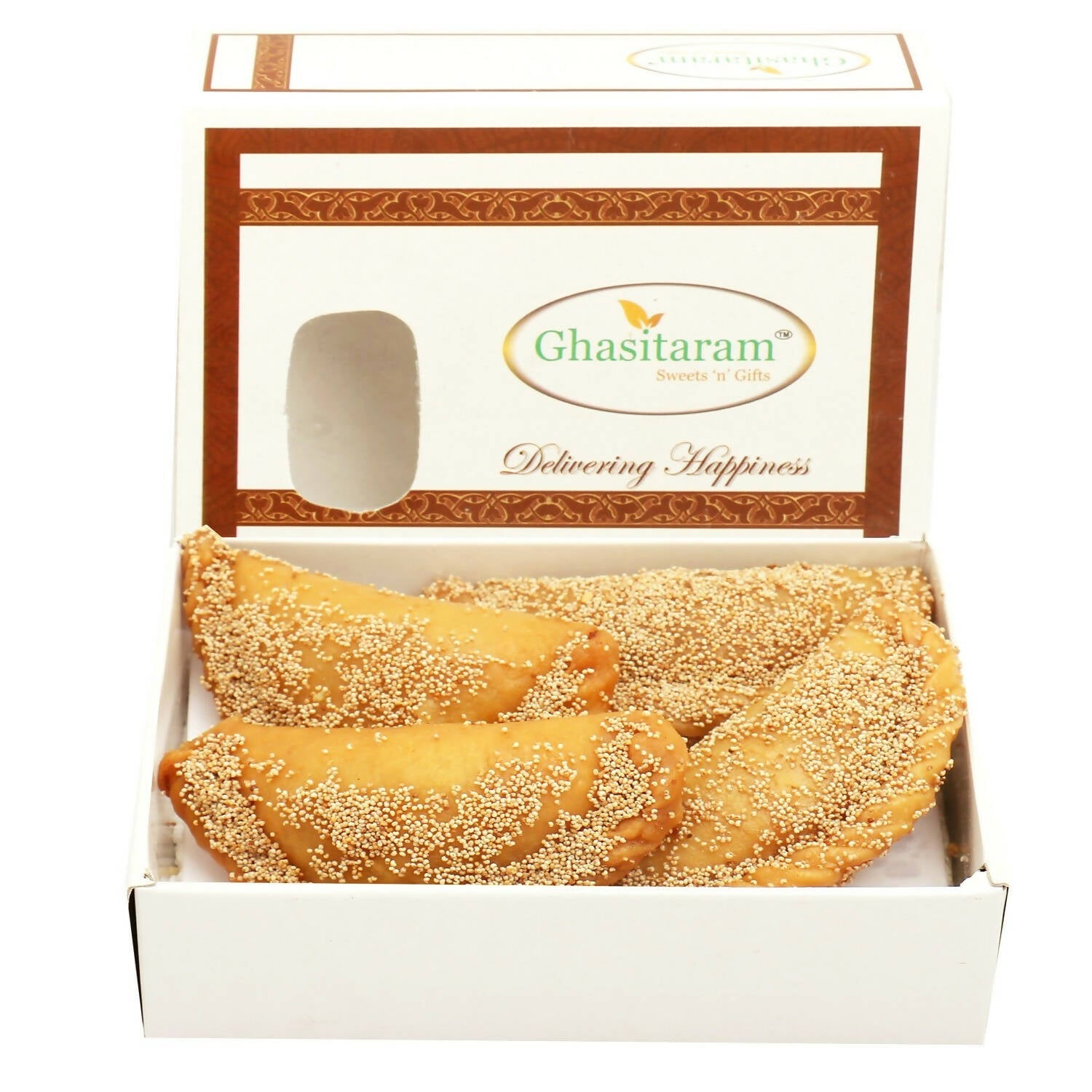Ghasitaram Holi Sweets - Roasted Khus Khus Gujiya | Swadesiicart