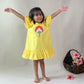 ArthLife Yellow Flower Patch Casual Dress
