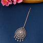 Yellow Chimes Rose Gold-Polished Ad Stone-Studded Maang Tikka | Swadesiicart