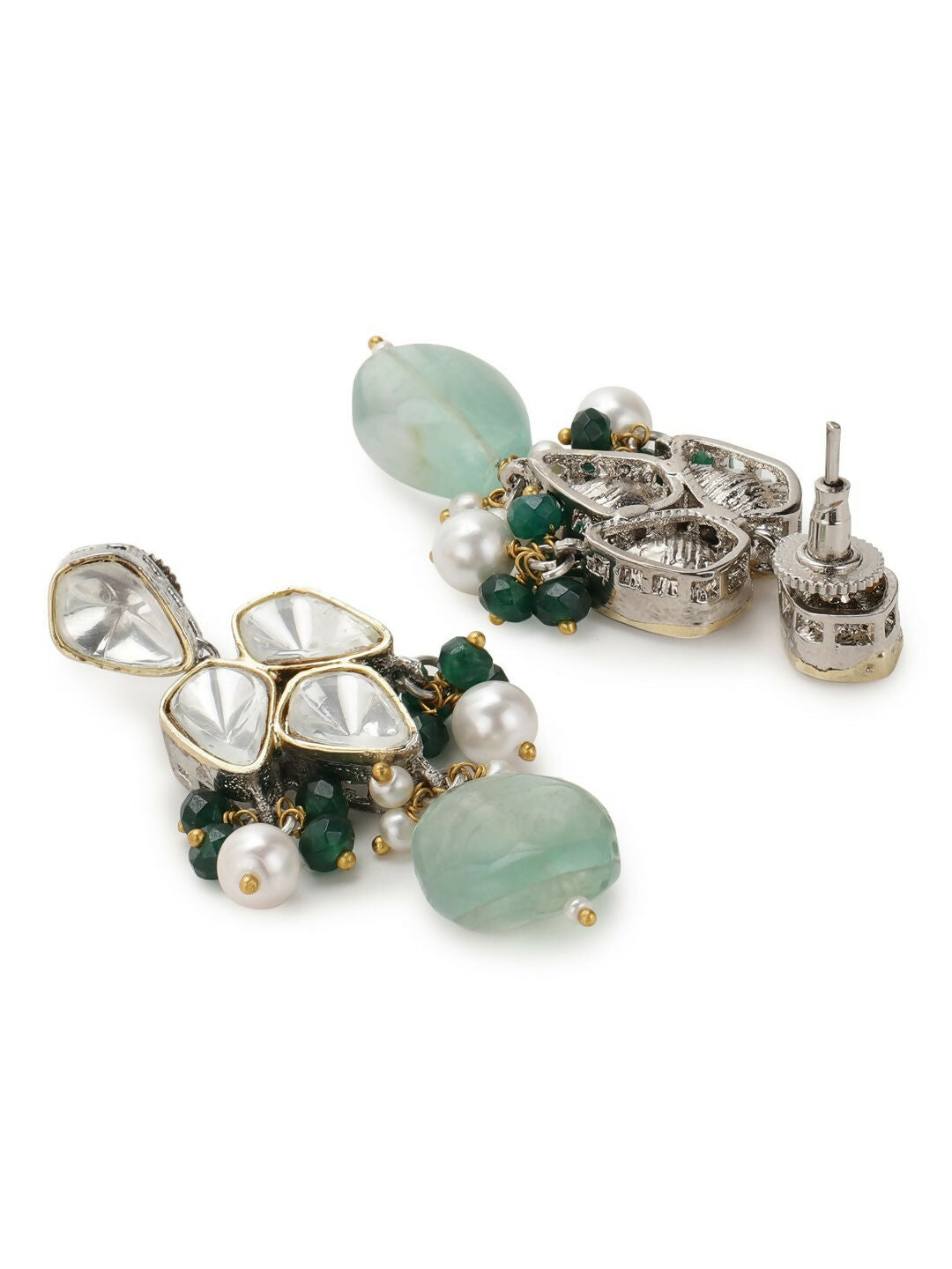 Mint Green Kundan Choker with Earrings- Ruby Raang | Swadesiicart