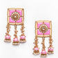 New Stylish Meenakari Pink Jhumki Earring for Womens by House of Ree | Swadesiicart