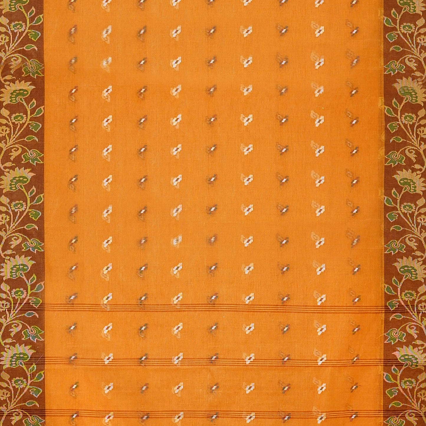 Exclusive Collection 100% Pure Cotton Musturd Tant Saree With Hand Weaving Work - Swadesiicart