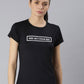 MKH Women Black Typography Printed Round Neck Dri-FIT T-shirt - Swadesiicart