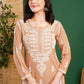 ADA Ethnic Motifs Embroidered Chikankari Kurta with Trousers | Swadesiicart