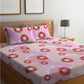BOMBAY DYEING Serenita Pink Printed Cotton 144 TC Queen Bedsheet with 2 Pillow Covers - Swadesiicart