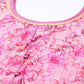 Souchii Beautiful Pink & peaches n cream Floral Layered Chiffon Midi Dress - Swadesiicart