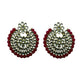 Tiaraa Maroon Stone Kundan Fashion Earrings
