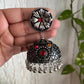 Tehzeeb Creations Women's Oxidised Bareilly Wali Jhumki With Multi Kundan | Swadesiicart