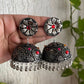 Tehzeeb Creations Women's Oxidised Bareilly Wali Jhumki With Multi Kundan | Swadesiicart
