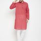 Even Apparels Rust Pure Cotton Long Men's Kurta With Band Collar | Swadesiicart