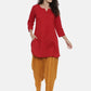 Souchii Tan Banarasi Thread Design Regular-Fit High-Rise Patiala | Swadesiicart