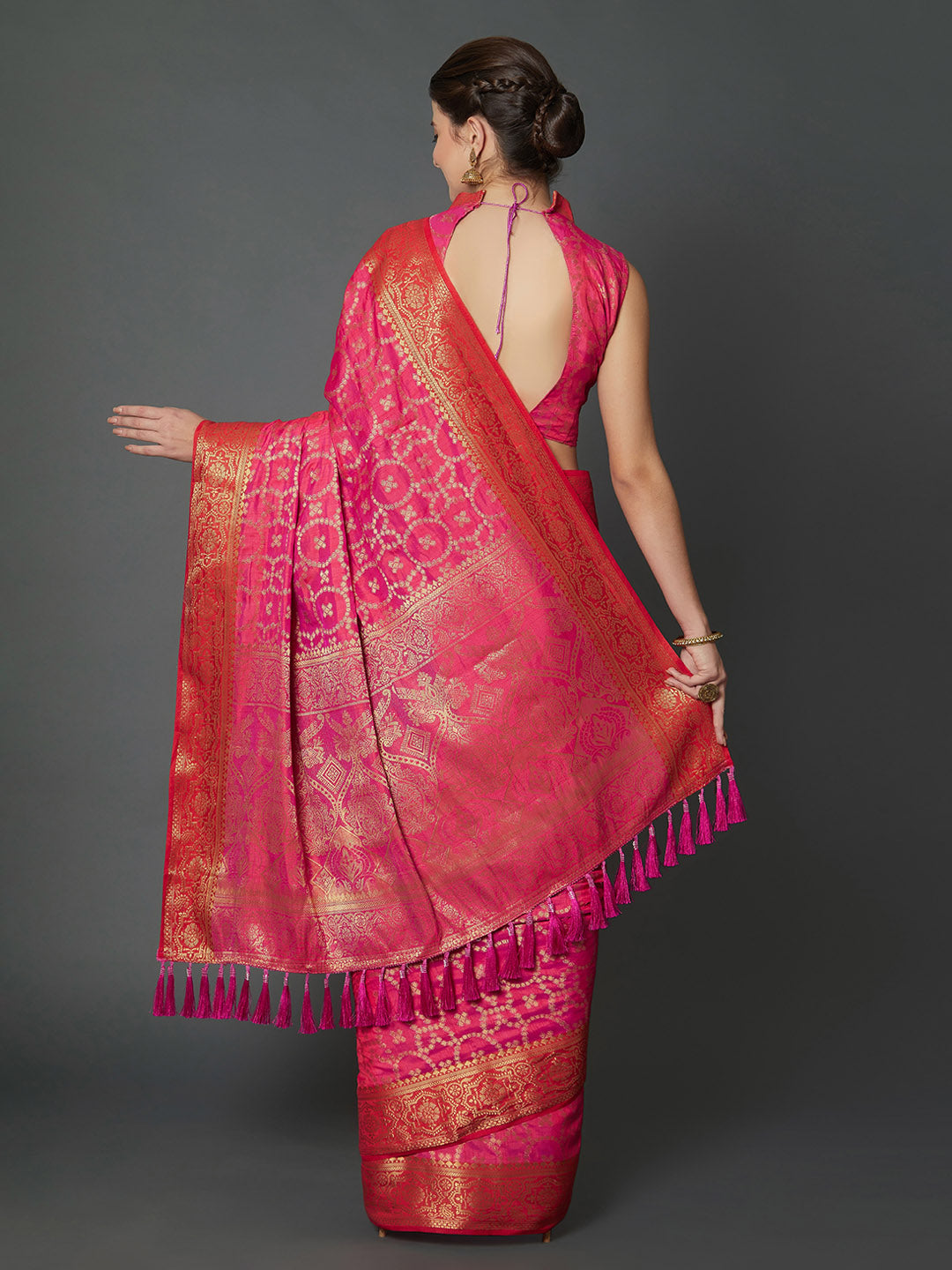 Mitera Pink Woven Design Banarasi Saree | Swadesiicart