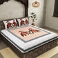 JAIPUR FABRIC Peach Ethnic Motifs Cotton 250 TC Super King Bedsheet With 2 Pillow Covers | Swadesiicart