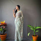 Vamsee Pearl 1 Pista Georgette Saree - Swadesiicart