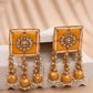New Stylish Meenakari Yellow Jhumki Earring for Womens by House of Ree | Swadesiicart