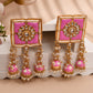 New Stylish Meenakari Pink Jhumki Earring for Womens by House of Ree | Swadesiicart
