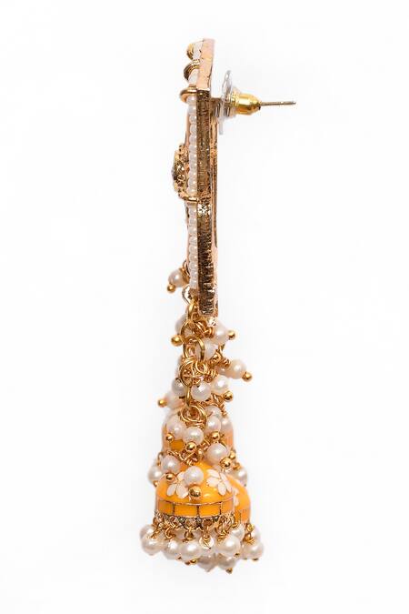 New Stylish Meenakari Yellow Jhumki Earring for Womens by House of Ree | Swadesiicart