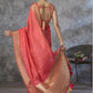 Anaita Red Cotton Silk Zari Woven Work Saree With Blouse Piece