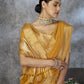 Anaita Mustard Cotton Silk Zari Woven Work Saree With Blouse Piece
