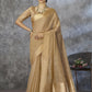 Anaita Dark Beige Cotton Silk Zari Woven Work Saree With Blouse Piece