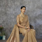 Anaita Dark Beige Cotton Silk Zari Woven Work Saree With Blouse Piece
