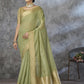 Anaita Green Cotton Silk Zari Woven Work Saree With Blouse Piece