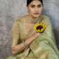 Anaita Green Cotton Silk Zari Woven Work Saree With Blouse Piece