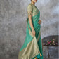 Anaita Mint Cotton Silk Zari Woven Work Saree With Blouse Piece