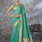 Anaita Mint Cotton Silk Zari Woven Work Saree With Blouse Piece