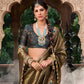Anaita Designer Dark Mehendi Weaving Soft Tissue Silk Saree With Designer Blouse