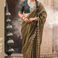 Anaita Designer Dark Mehendi Weaving Soft Tissue Silk Saree With Designer Blouse